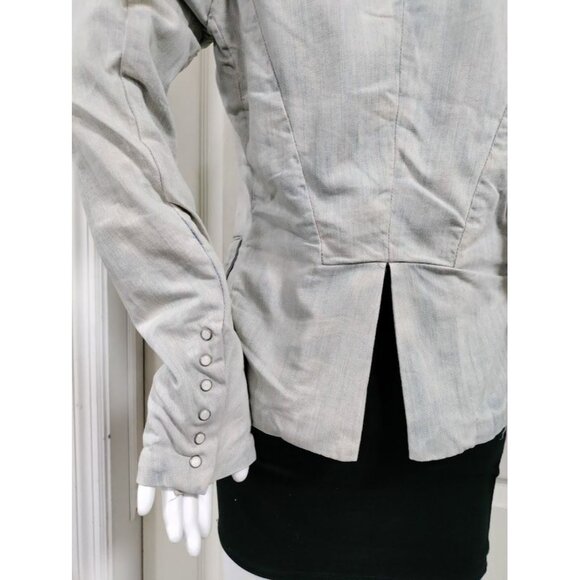 Parasuco Western Y2K Denim Blazer Jacket M Steampunk Prairie Cowboy - Picture 11 of 12